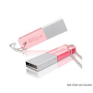 64 MB Lightweight LED Acrylic USB Flash Drive W/ Keychain