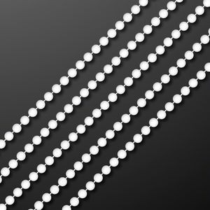 7mm 33" Round White Beads (Non-Light Up) - BLANK