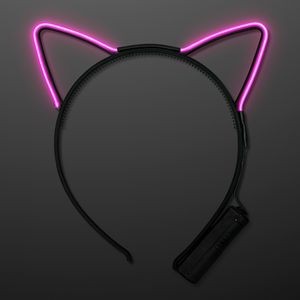 Pink EL Wire Cat Ears Headband - BLANK