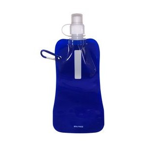 16 oz Foldable Reusable Collapsible Water Bottle with Carabiner