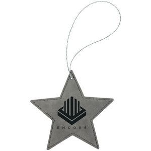 Gray Leatherette Star Ornament