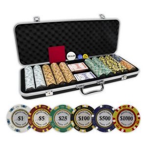 Clay Monte Carlo 14 gram 500 poker chips set with black ABS case