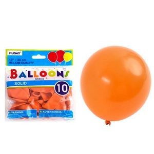 Solid Color Latex Balloons - Orange, 12, 10 Pack (Case of 36)