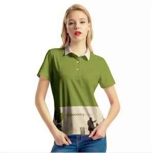 Women's All Over Print Polo Shirt w/Full Color Printing