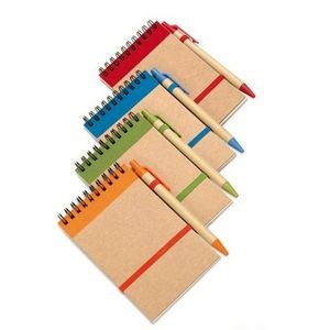 Mini Recycled Spiral Notebook W/Matching
