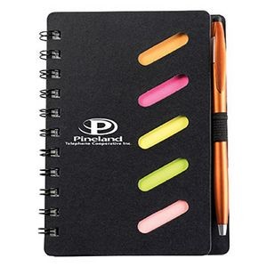 Black Cardboard Paper Journal Notebook w/Pen
