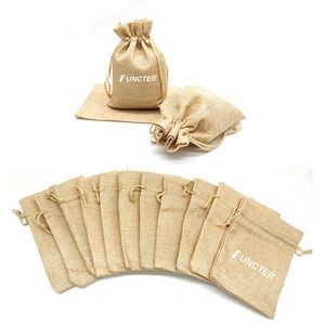 Custom Size Jute Bag With Drawstring Gift Bag 5" x 5"