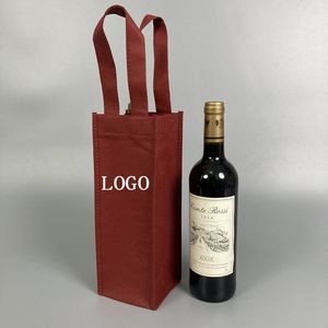 Non-Woven Single Bottles Wine Tote Bag
