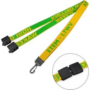 1" Custom Woven Lanyards with Safety Break & Plastic attachment