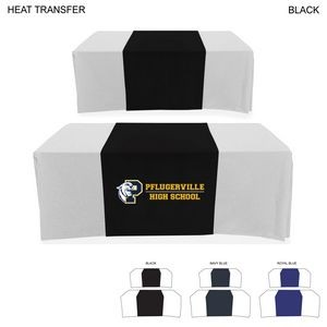 Polycotton Twill Table Runner, 30x90, Covers Front, Top and Back, Heat Transfer logo