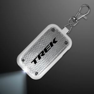 Clip-On Light White Safety Blinkers, Keychain Flashlight - Domestic Print