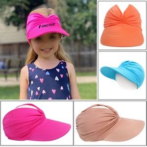 Kids Sun Visor Hat Wide Brim UV Protection Summer Beach Hat Elastic Visor Sun Cap for Girl 1-5 Years