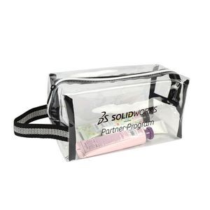 Clear Travel Carrying Striped Handle Bag