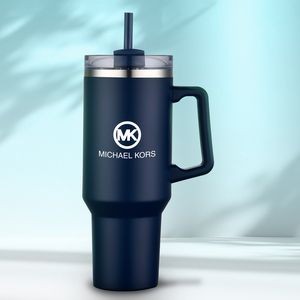 40 oz Double Wall Tumbler With Handle and Straw