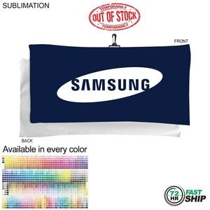 72 Hr Fast Ship - Oversized Golf Towel in Microfiber Terry, 20x40, with Black Hook, Sublimated