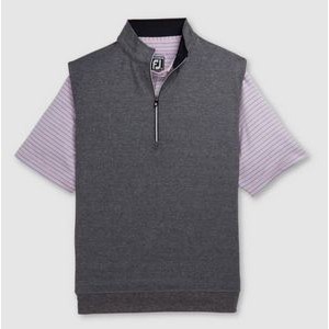FootJoy® Heather Charcoal Gray Half-Zip Pullover Vest