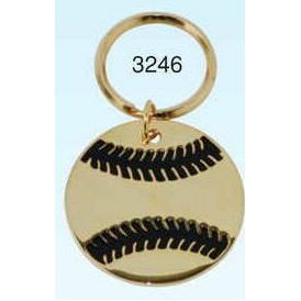 Lacquer Coated Baseball Brass Key Ring