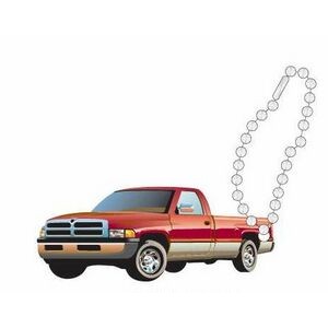 Red Pick Up Truck Promotional Key Chain w/ Black Back (2 Square Inch)
