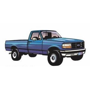 Blue Pick Up Truck Promotional Magnet w/ Strip Magnet (3 Square Inch)