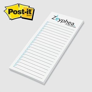 Custom Printed Post-it® Notes (2 3/4"x6") 25 Sheets