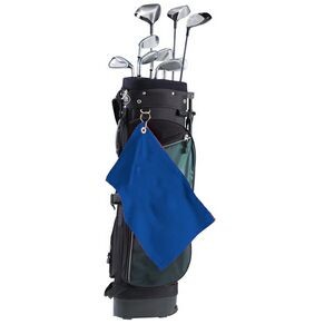 Promo Weight Terry Golf Towel w/ Left Corner Hook & Grommet (Color Embroidered)