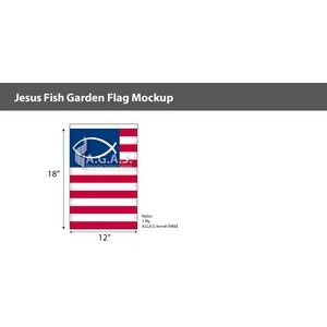 Jesus Fish Garden Flags 18x12 inch