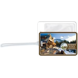 Extra Thick Plastic Stock Tag .060, 2.75" x 4.5", Full color front, Clear Pocket back with 9" Loop