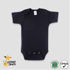 Baby S/S Bodysuit Black 65% Polyester 35% Cotton- Laughing Giraffe®
