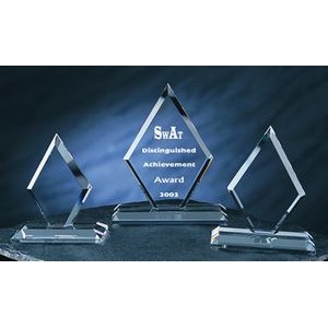 Rhombus Award optical crystal award/trophy.10"H