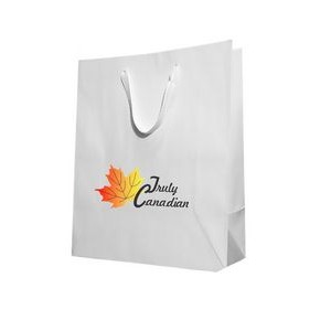 Cotton Twill White Handle Gift Bag w/Digital Print (10"x5"x13")