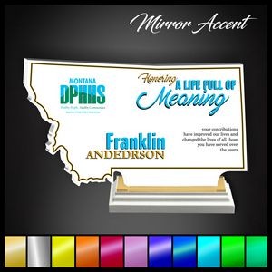 10" Montana White Acrylic Award with Mirror Accent