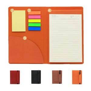 PU Leather Sticky Notes Notebook With Pen