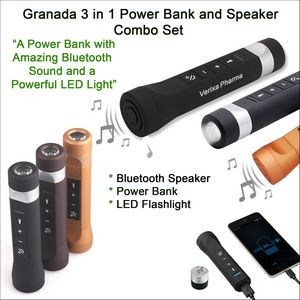 Granada 3 in 1 Power Bank and Bluetooth Speaker Combo 3500 mAh