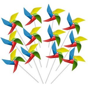 4 Leaves 4 Colors Pinwheel With Plastic Stick