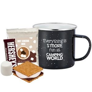 Promo Revolution - 16 Oz. Specked Camping Mug Gift Set w/S'mores & Hot Cocoa