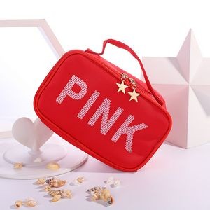 Zippered Shiny Cosmetic Bag