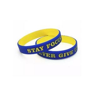 Mixed Color Silicone Wristband w/Debossed Logo
