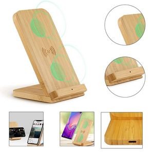 Bamboo Fast Wireless Charger Phone Stand