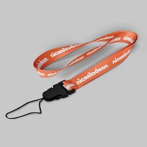 5/8" Orange custom lanyard printed with company logo with Cellphone Hook attachment 0.625"