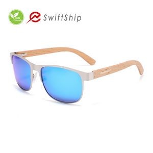 Classic Aviator Sunglasses w/Wooden Arms