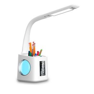 USB Desk Lamp with Pen Holder and Clock