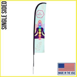 (Large Qty) 13ft Single Sided Premium Straight Flag with Spike Base - Made in the USA