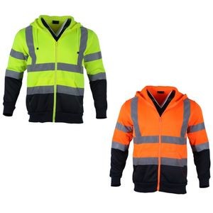 Visipro Long Sleeve Reflective Front Colorblock Safety Polo - Birdseye Mesh - Ansi 107-2015 Class 3