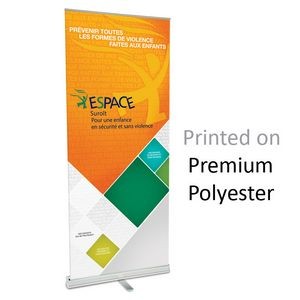 Retractable Banner & Stand w/Premium Polyester Textile (33.5"w x 82"h)