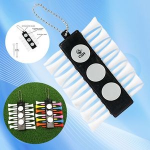 Oval Plastic Tee Holder with 12 Tees & Trio of Markers