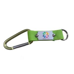 D shape Carabiner with Strap Keychain