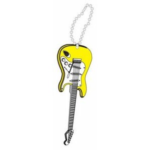 Electric Guitar Promotional Line Key Chain w/ Black Back (3 Square Inch)