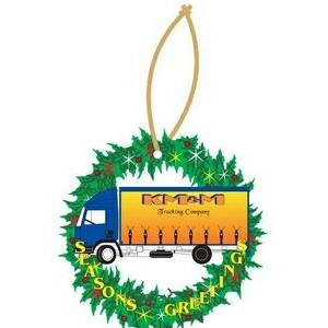 Commercial Truck Promotional Wreath Ornament w/ Black Back (2 Square Inch)