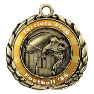 Vibraprint® Football Quali-Craft Medallion (2-1/2")