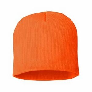 Big Size Blaze Orange Knit Cap w/No Cuff